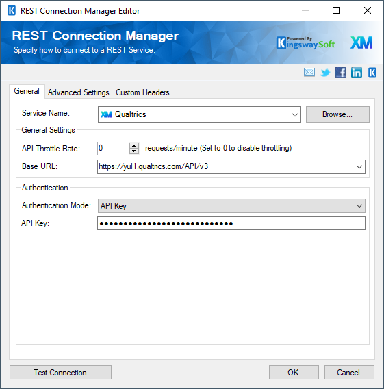 Qualtrics Connection Manager API Key